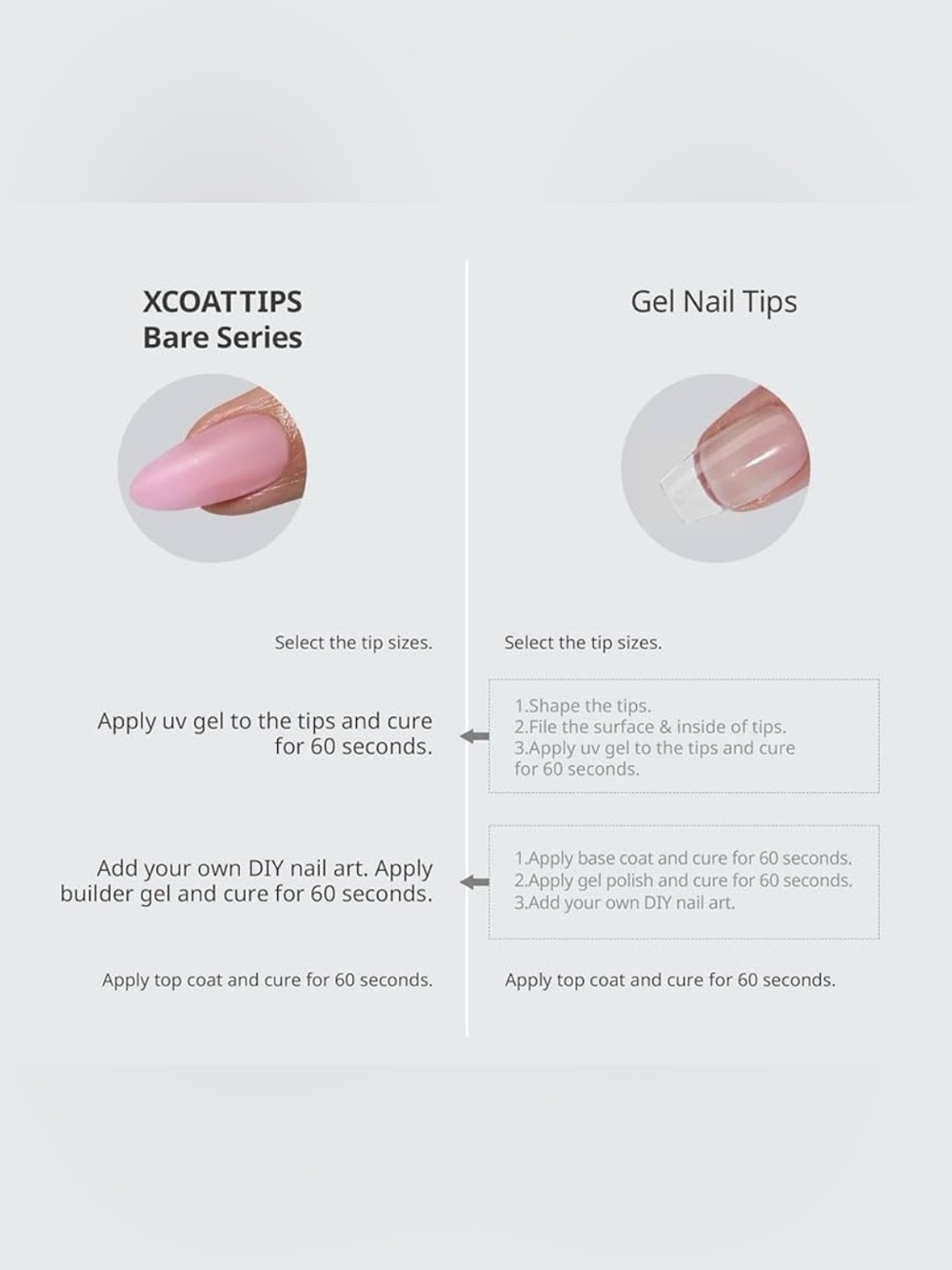 Set of 5 XCOATTIPS Bare 5Shades Nude Press on Nails 160 Fake Nails Easy to Apply - Picture 9 of 9
